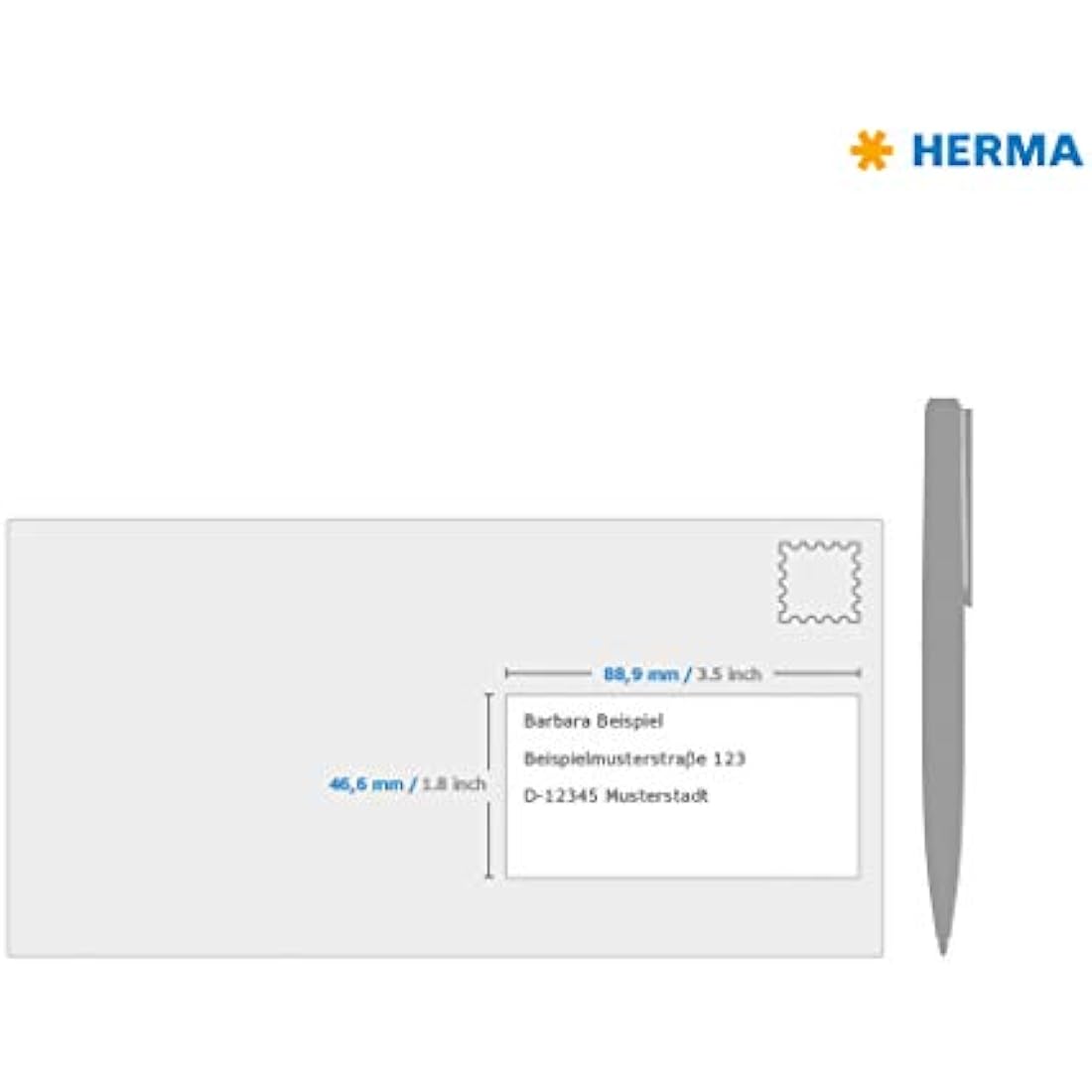 HERMA White Multipurpose Labels | 88.9 x 46.6 mm | 1200 Blank Stickers