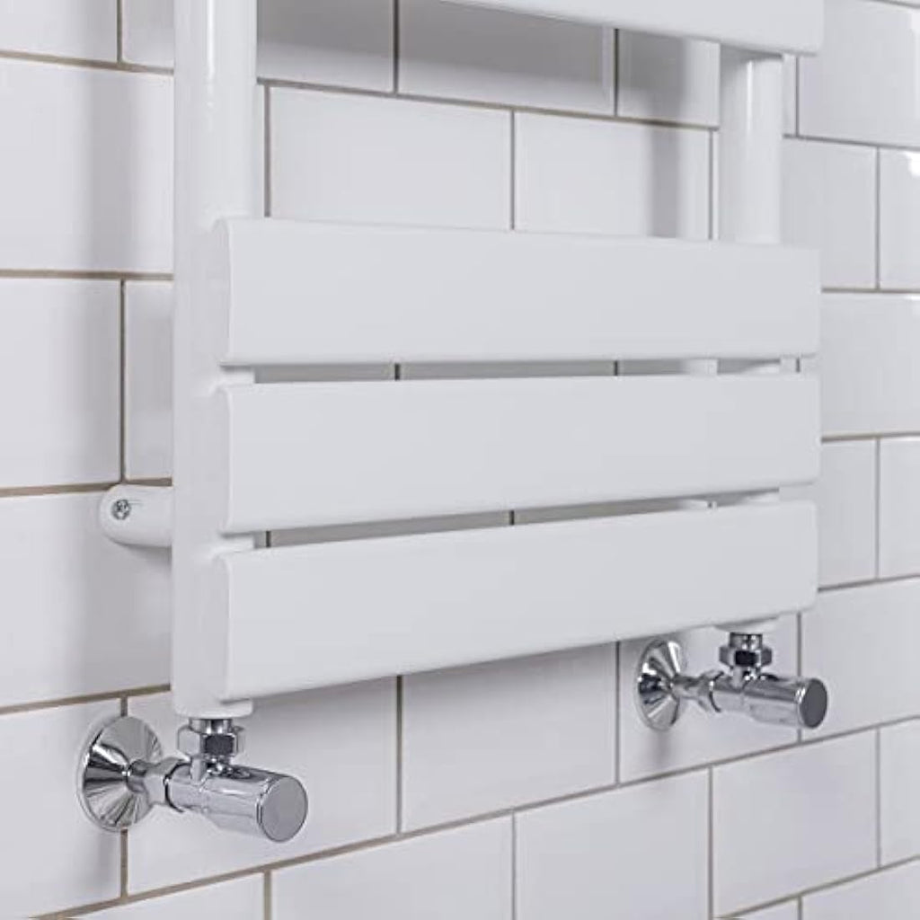 Jolof Store White Flat Panel Heated Towel Rail Radiator - 800 x 500mm