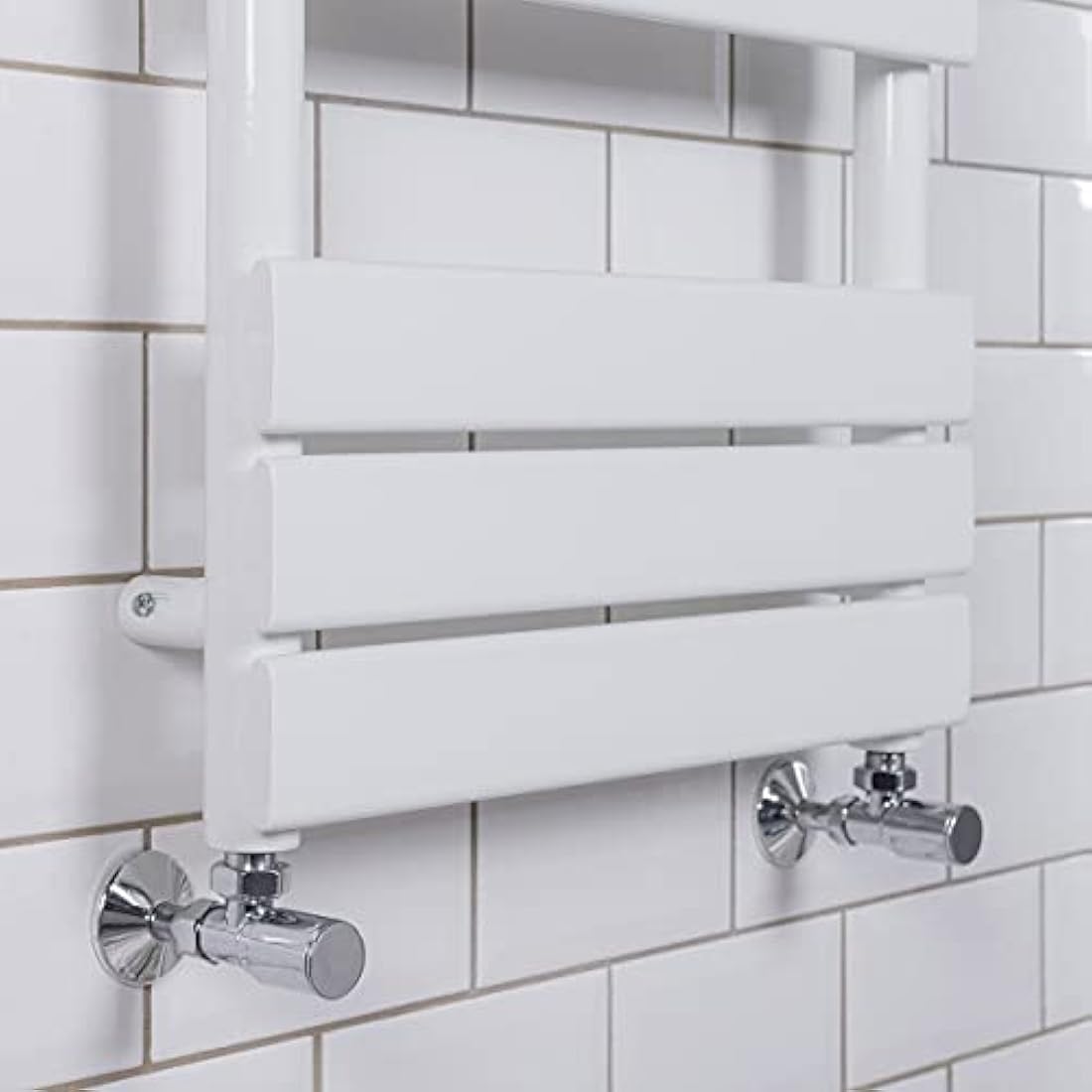 Jolof Store White Flat Panel Heated Towel Rail Radiator - 800 x 500mm