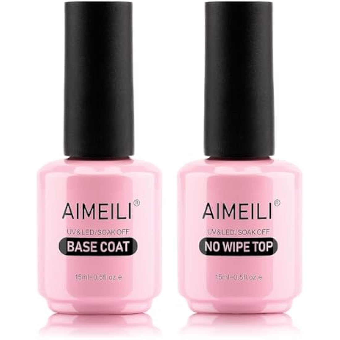 AIMEILI Base and Top Coat Gel Nail Polish Set - UV LED Soak Off (2x15ml)