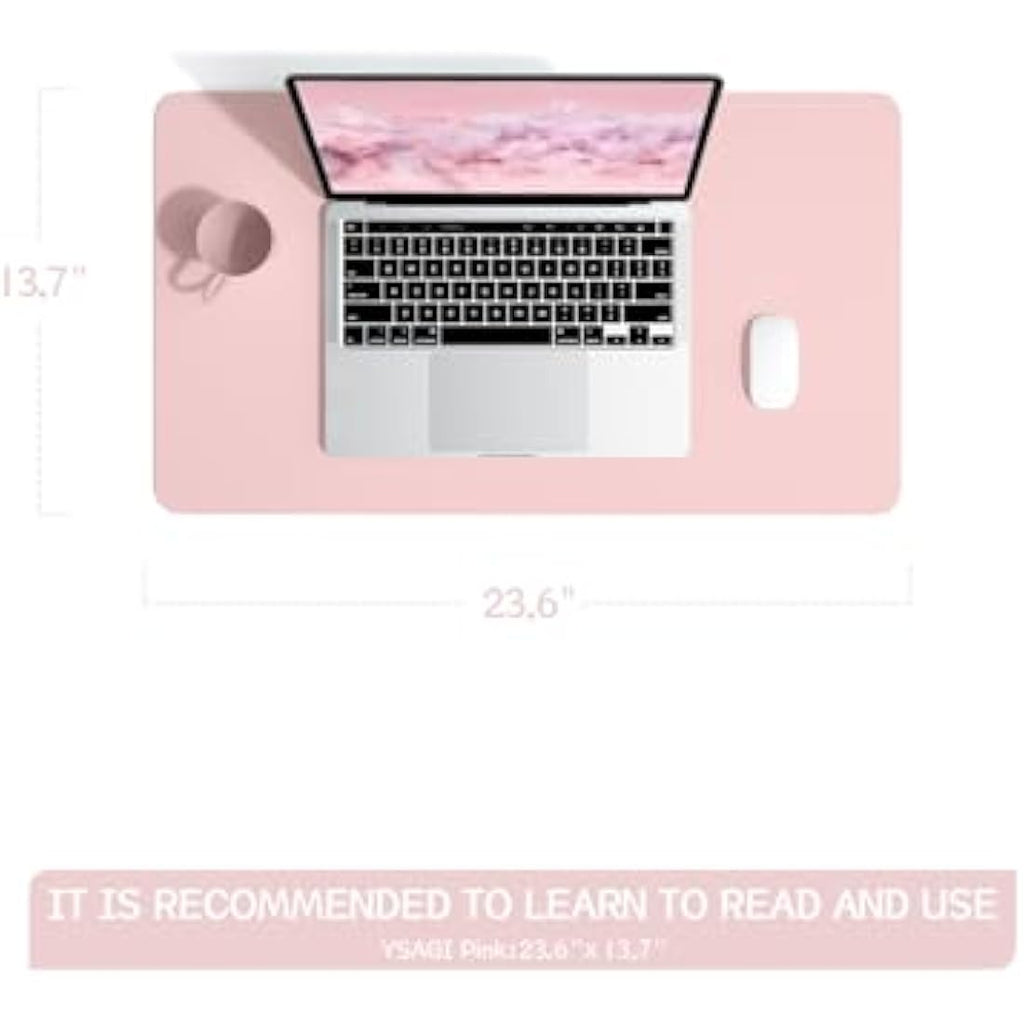 Jolof Store Leather Desk Pad – Waterproof Non-Slip Mouse Mat, Pink