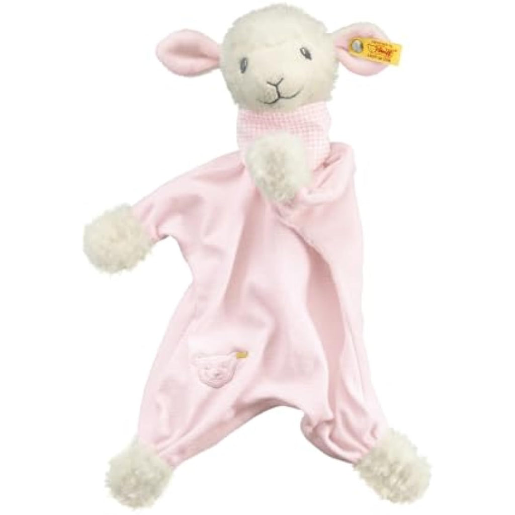 Steiff Sweet Dreams Lamb Baby Comforter - Pink Soft Plush Toy, 30cm