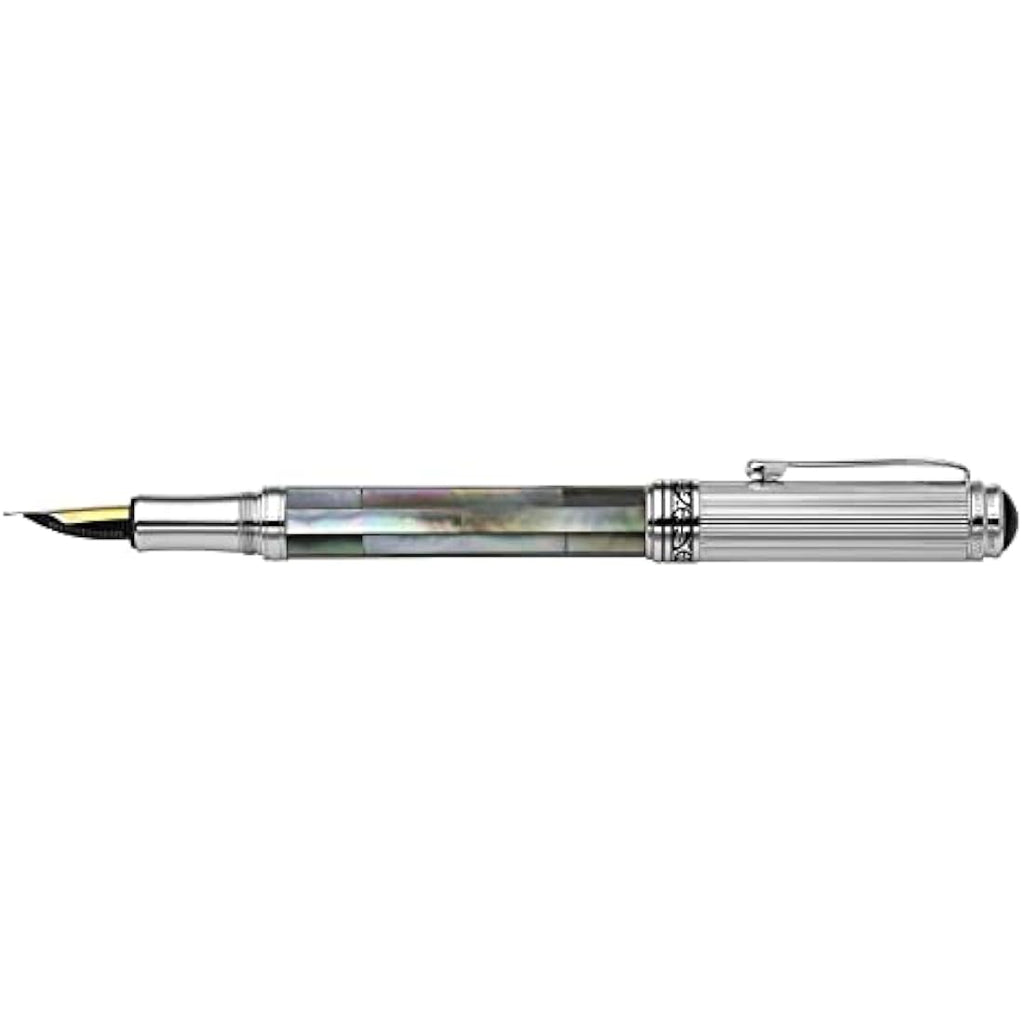 Xezo Maestro Black Mother of Pearl Fountain Pen | Medium Nib Handmade