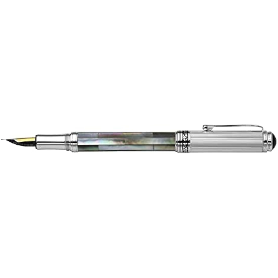 Xezo Maestro Black Mother of Pearl Fountain Pen | Medium Nib Handmade