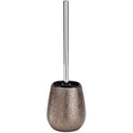 WENKO Marrakesh Toilet Brush and Holder – Brown Ceramic Bathroom Set