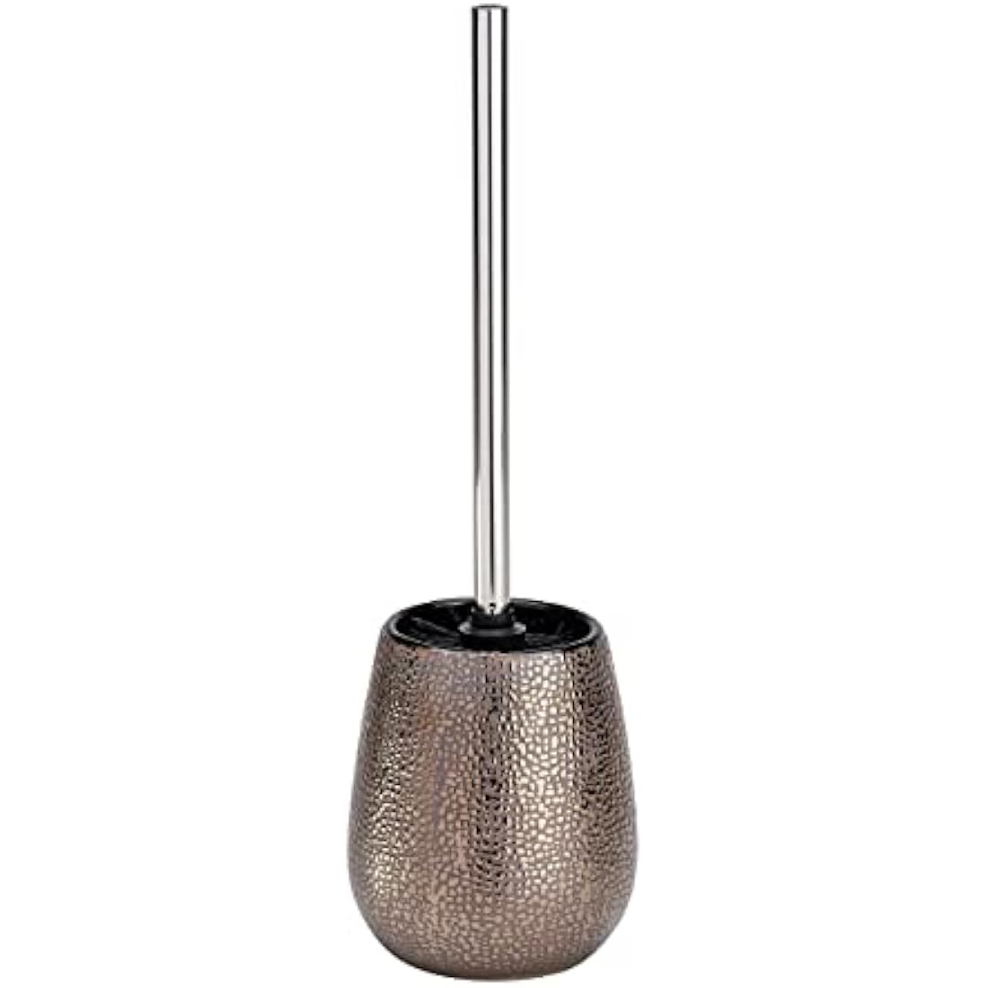 WENKO Marrakesh Toilet Brush and Holder – Brown Ceramic Bathroom Set