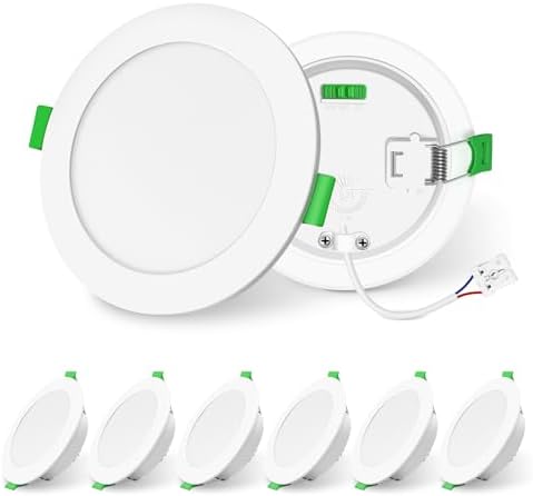 ALUSSO LIGHTING LED Downlights – 8W Dimmable IP44 Recessed Lights, 6 Pack