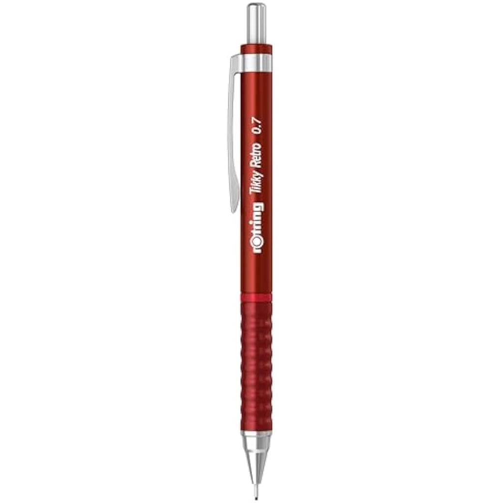 rOtring Tikky Retro Mechanical Pencils | 0.7mm 2B Red Barrel | 12 Count