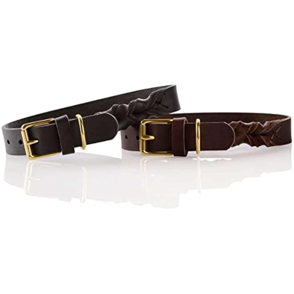 Hunter Sansibar Braided Leather Dog Collar – Heavy Duty Black Cowhide