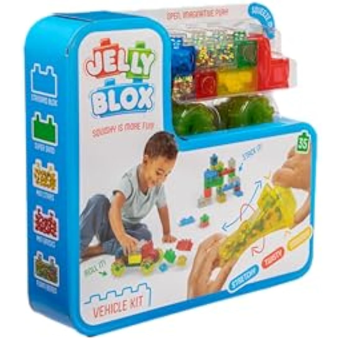 Jelly Blox Vehicle Kit – 35pc Squeezable Sensory Building Blocks