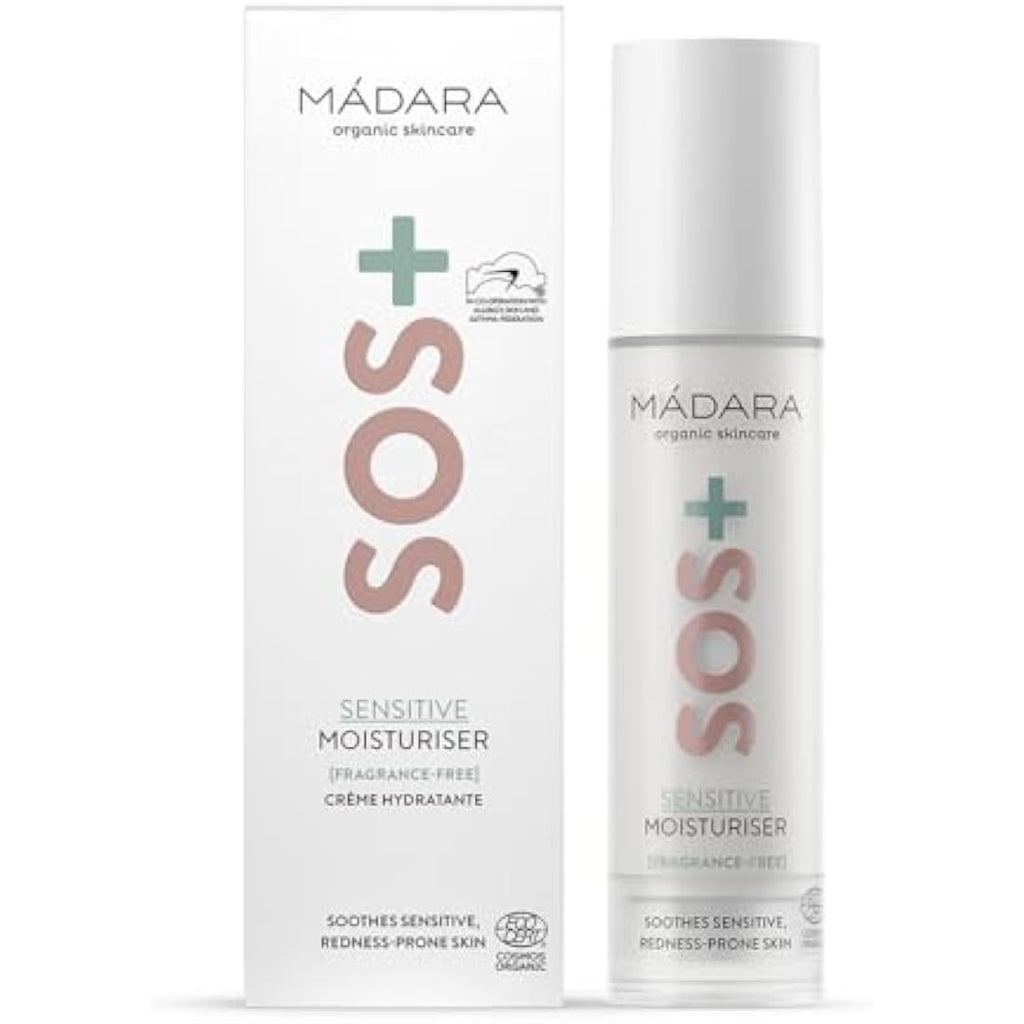MÁDARA SOS+ Sensitive Face Moisturiser – Organic Hydrating Cream, 50ml