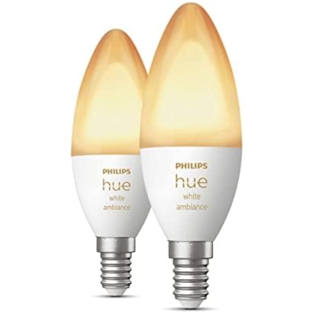 Philips Hue White Ambiance Smart LED Bulbs – E14 2-Pack Dimmable