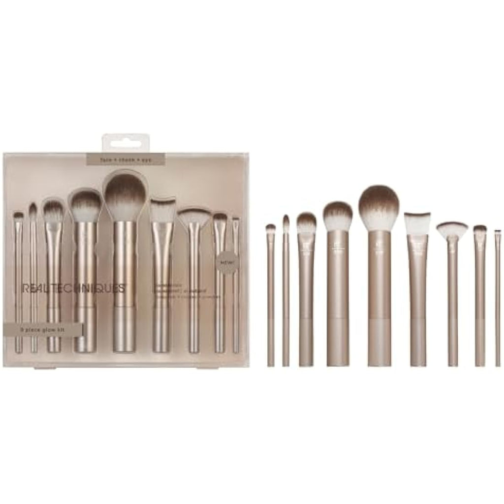 Real Techniques Au Naturale Makeup Brush Kit – 9 Piece Gold Face Set