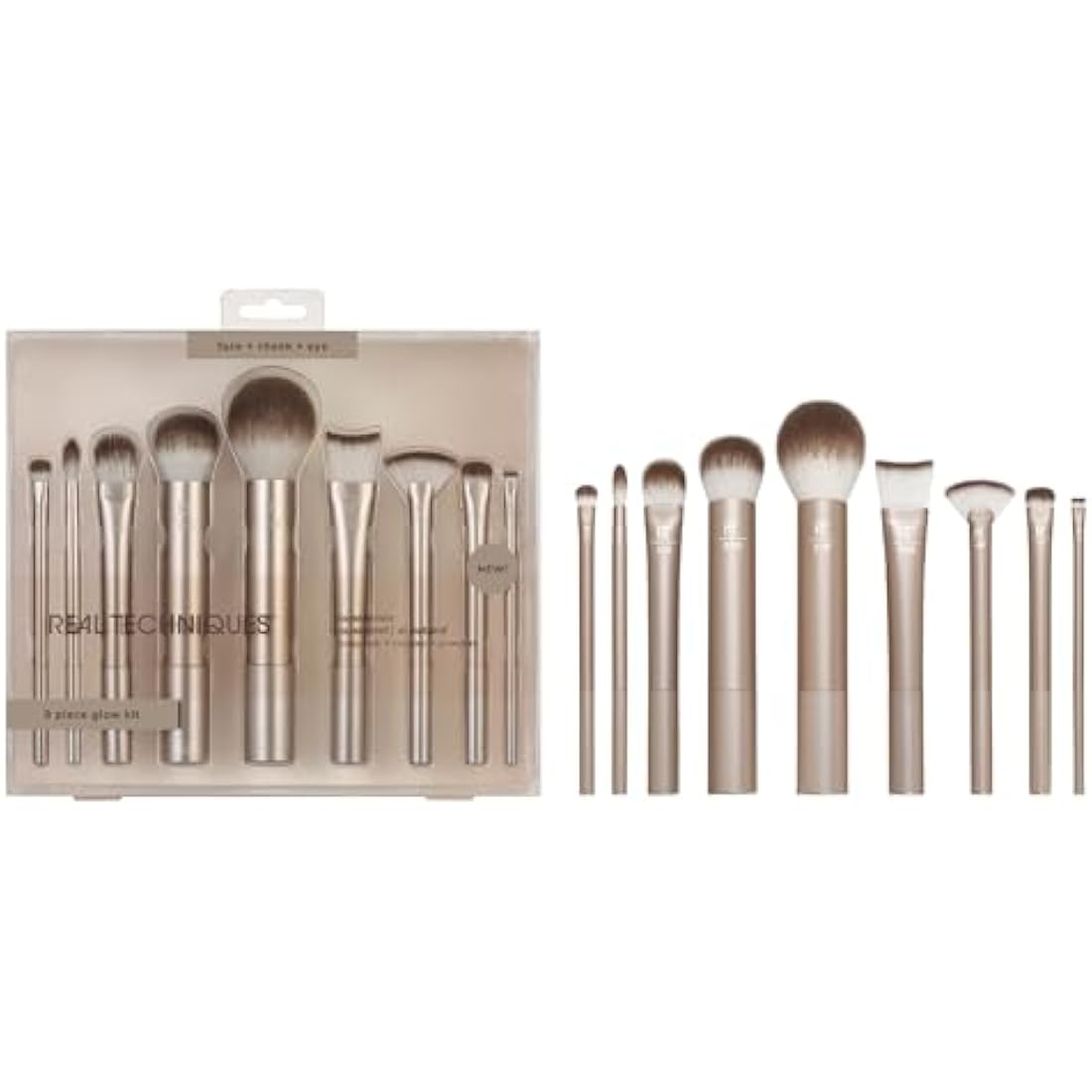 Real Techniques Au Naturale Makeup Brush Kit – 9 Piece Gold Face Set
