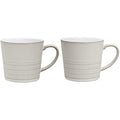 Denby Natural Canvas Textured Stoneware Coffee Mugs, Cream, Set of 2