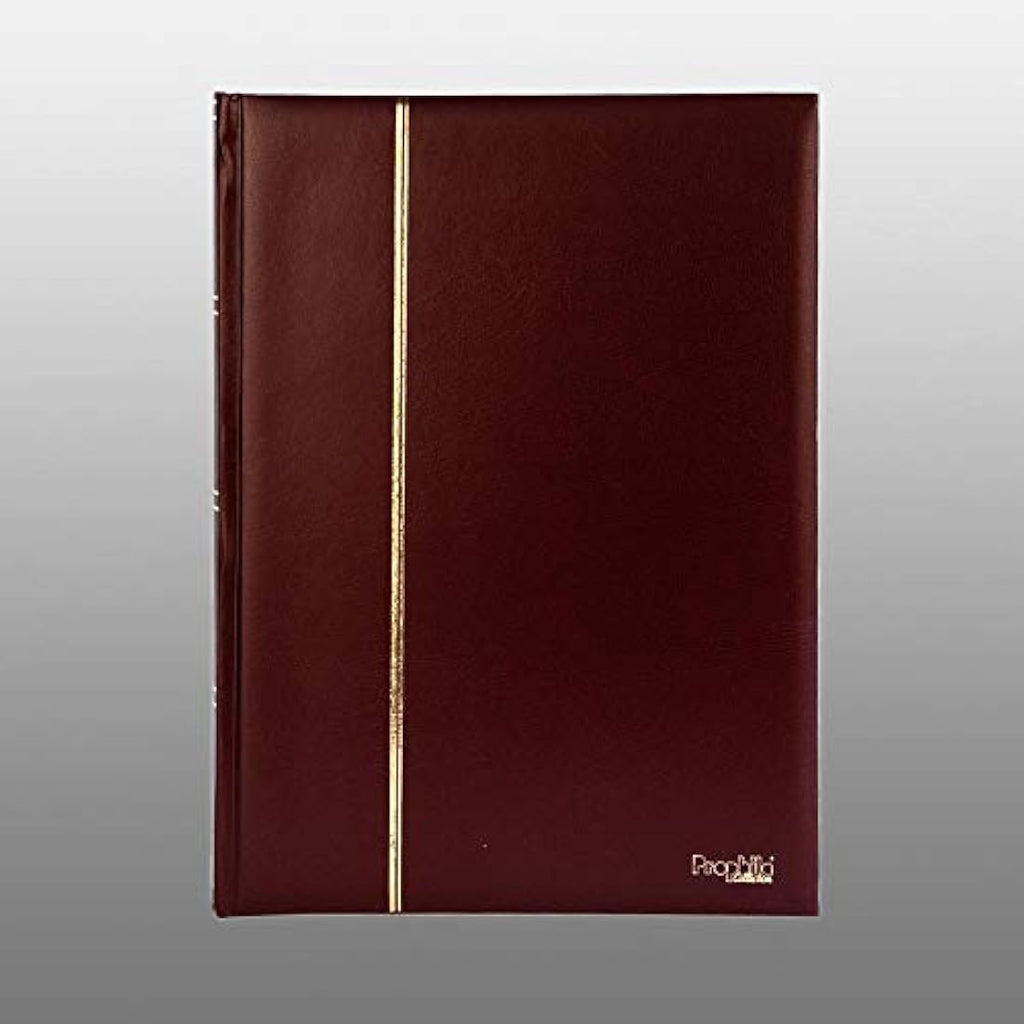 Prophila Lighthouse Stamp Album - 60 Black Pages Leatherette Stockbook