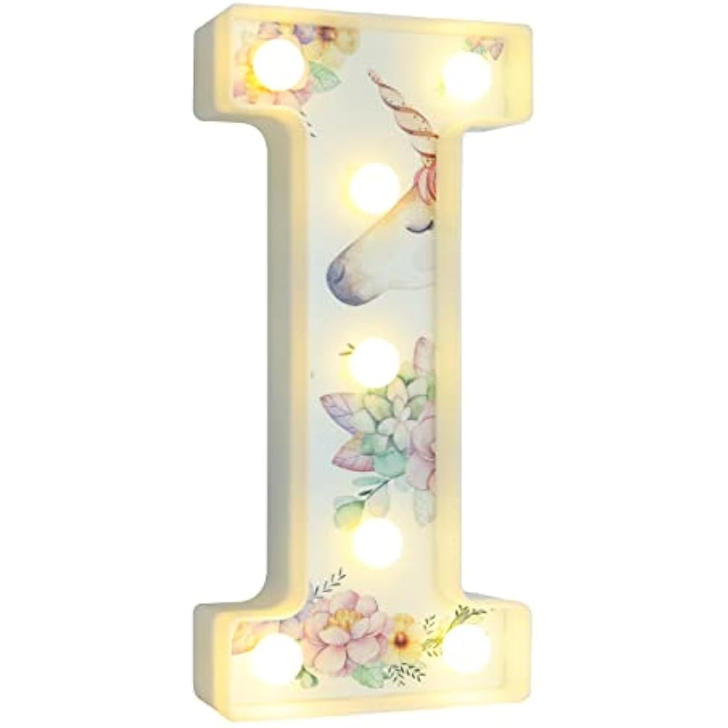 Vimlits Unicorn LED Light Up Letter I – Warm White Alphabet Sign