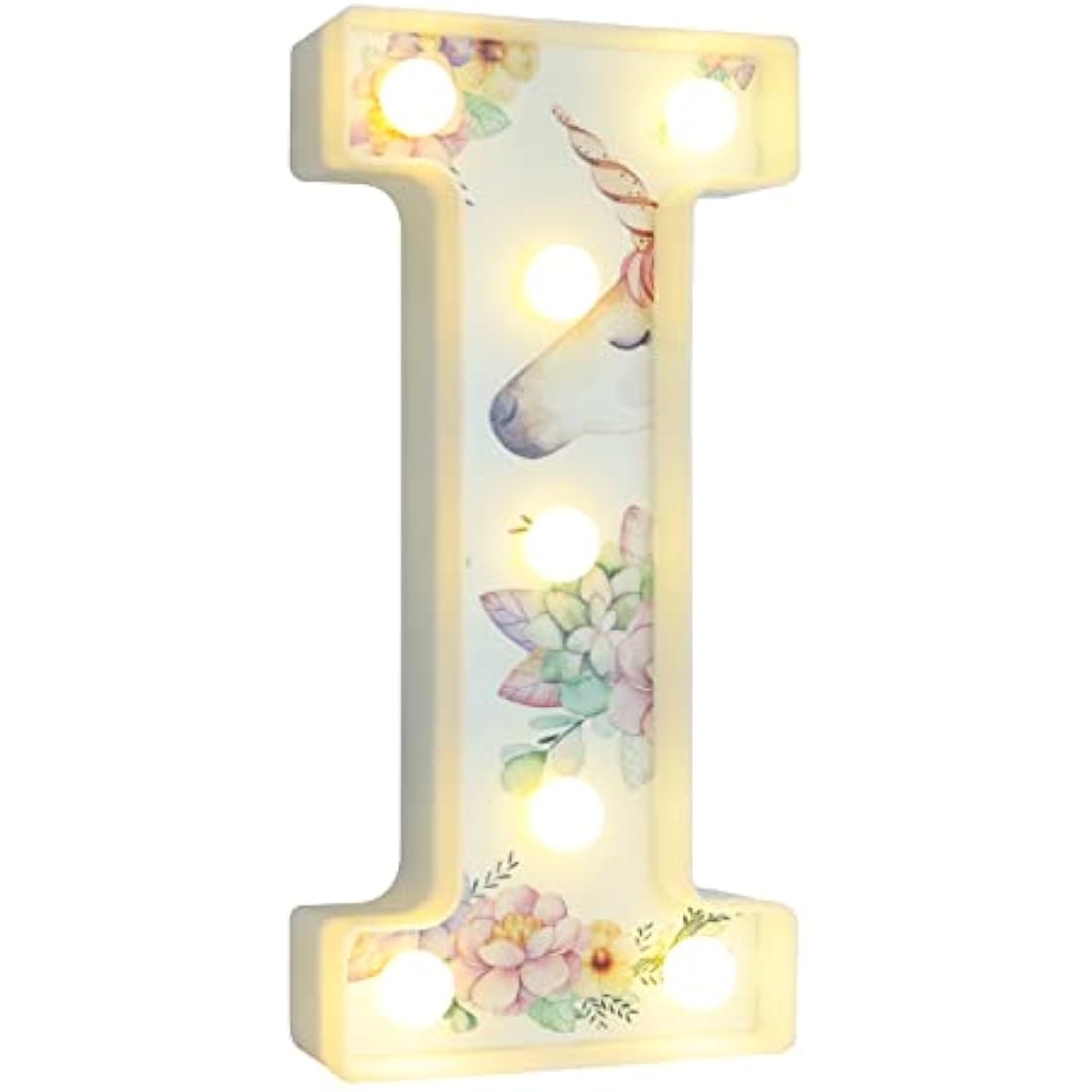 Vimlits Unicorn LED Light Up Letter I – Warm White Alphabet Sign