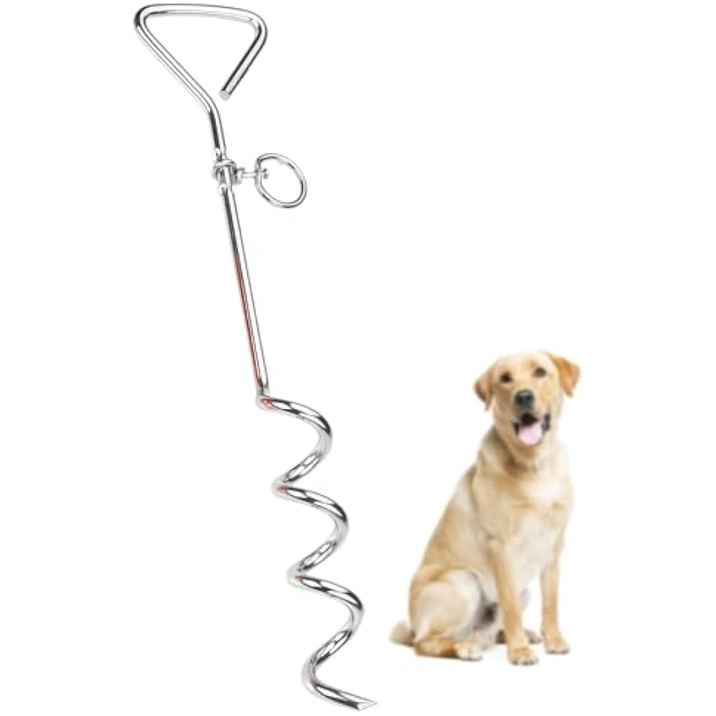 Jolof Store Steel Dog Tie-Out Cable and Spiral Stake for Dogs up to 80 lbs