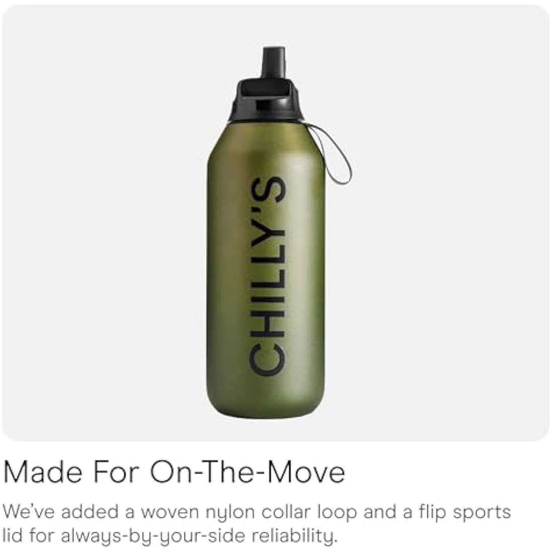 Chilly's Series 2 Flip Water Bottle – Insulated Stainless Steel, 1L