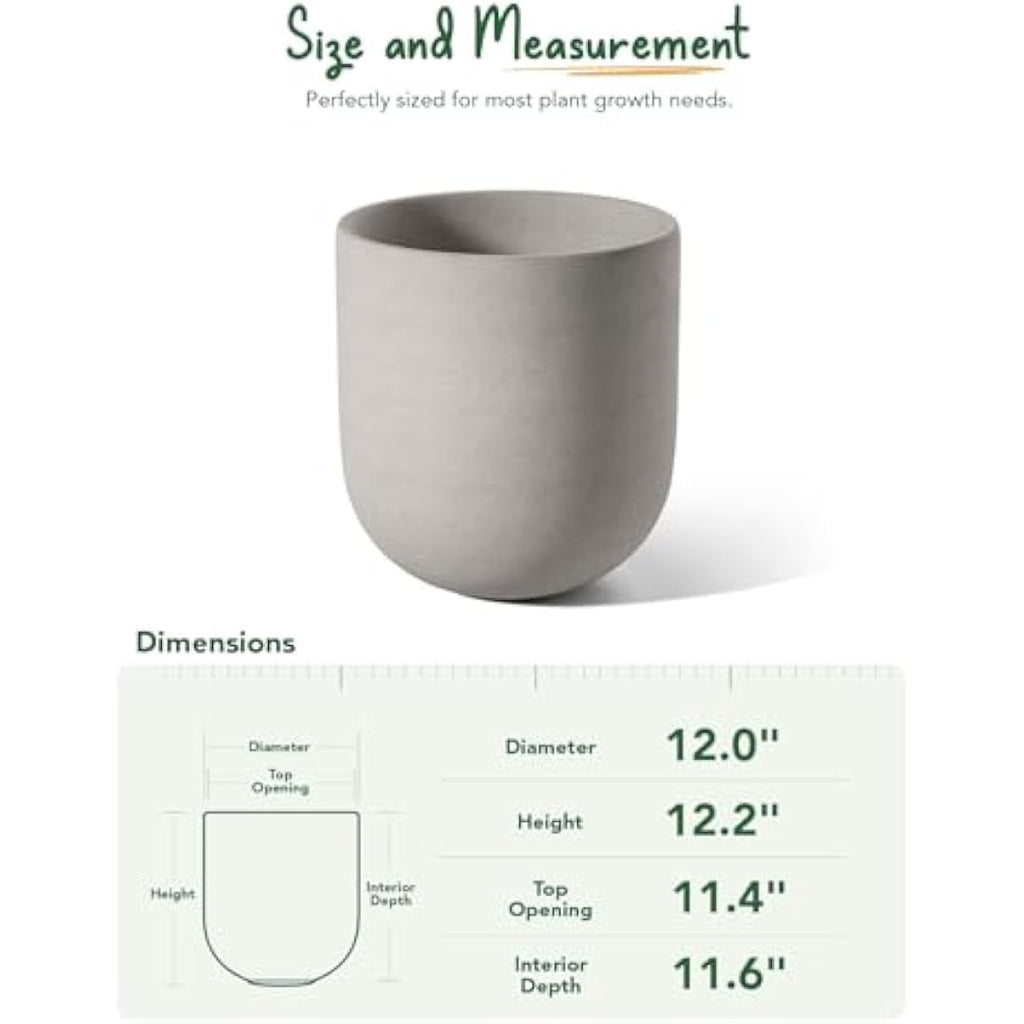 LE TAUCI 30cm Large Ceramic Planter | Indoor Outdoor Pot with Drainage