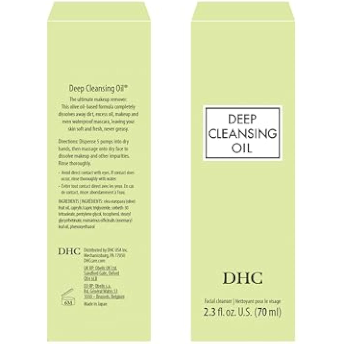 DHC Deep Cleansing Oil - Organic Olive Oil Facial Cleanser, 70ml 2-Pack