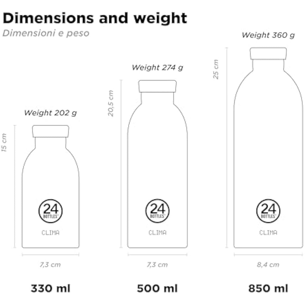 24Bottles Clima – 500ml Insulated Stainless Steel Thermal Water Bottle
