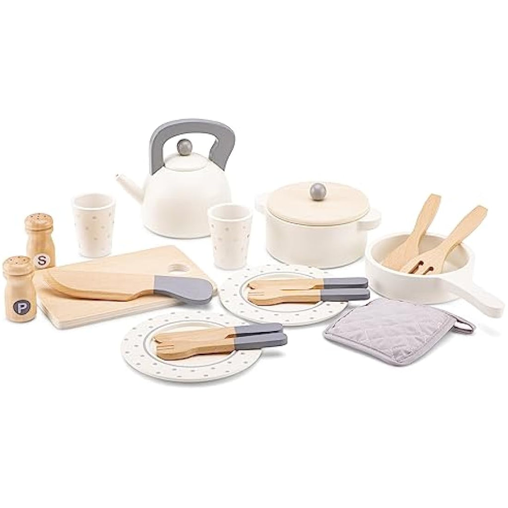 New Classic Toys Kids Dinner Set – Educational Kitchen Pretend Play Kit