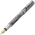 Xezo Maestro Fountain Pen – Black Mother of Pearl & Platinum, Medium Nib