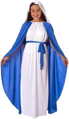 Jolof Store Virgin Mary Nativity Costume for Girls - Kids Religious Dress