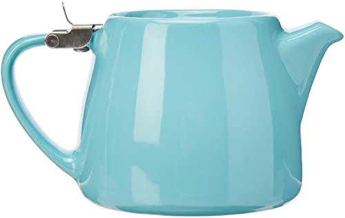 Forlife Stump Teapot 400 mL – Ceramic Tea Infuser Pot in Turquoise