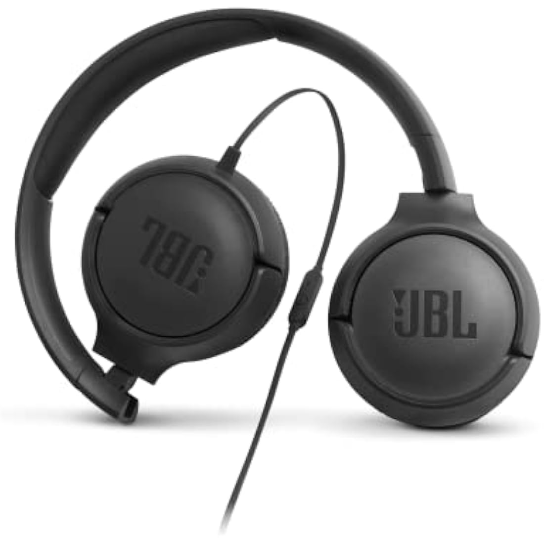 JBL Tune 500 On-Ear Headphones – Lightweight Foldable Wired Audio, Black