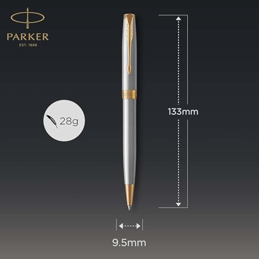 Parker Sonnet Ballpoint Pen – Stainless Steel with Gold Trim
