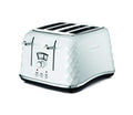 De'Longhi Brillante 4-Slice Toaster – White Faceted Kitchen Appliance