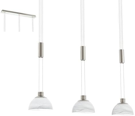Eglo 3-Light LED Pendant Lamp | Satin Nickel & Alabaster Glass