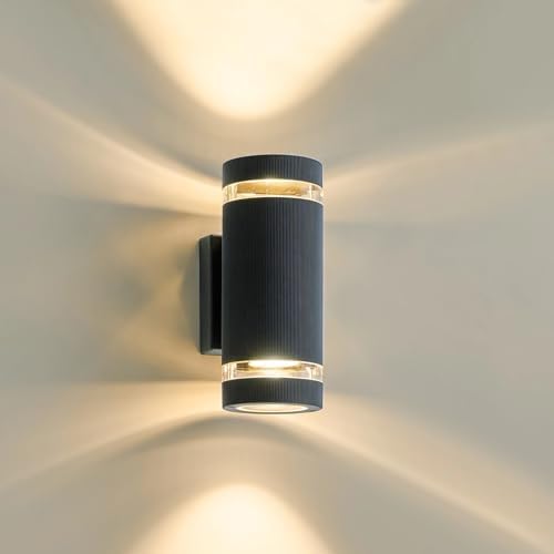 LMP Modern Outdoor Wall Lights – IP65 Grey Up Down Exterior Sconce