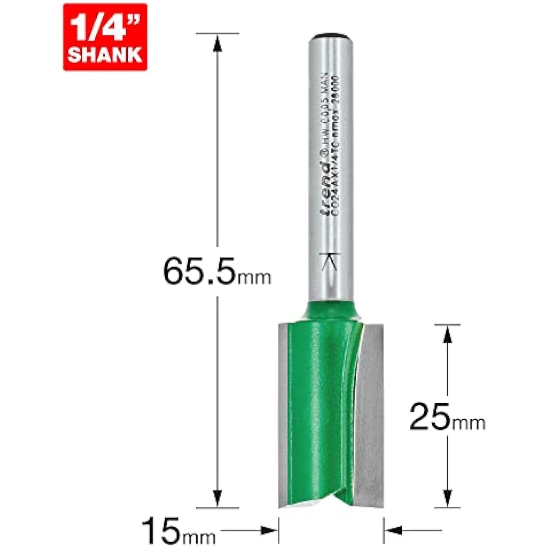 Trend CraftPro Straight Router Bit | 1/4" Shank, 15mm x 25mm Carbide