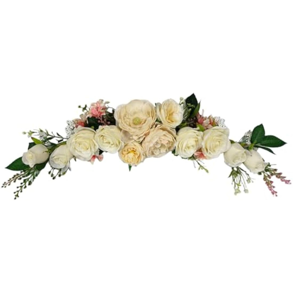 Champagne Peony & Rose Wedding Arch Flower Swag - 60cm