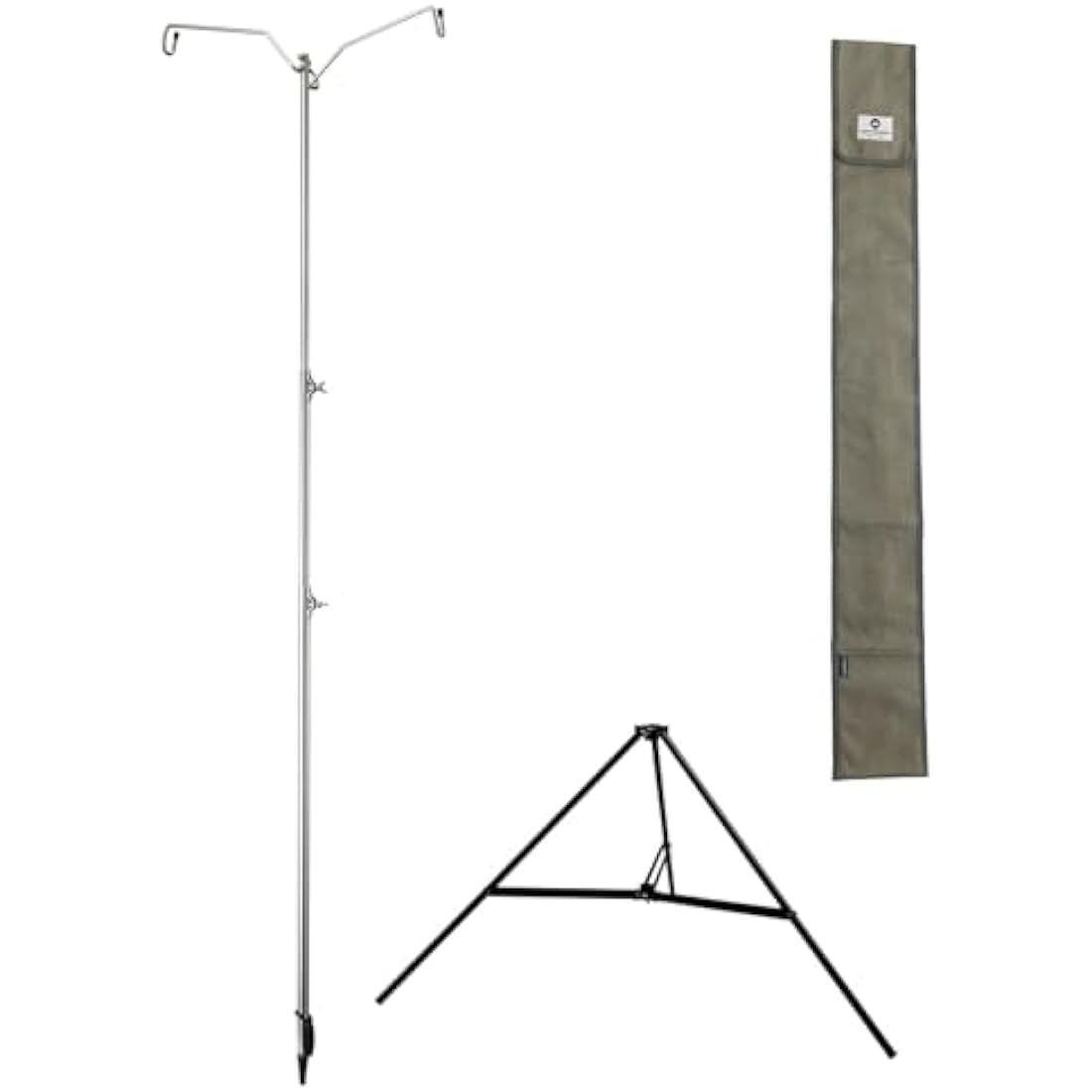 CAMPINGMOON Heavy Duty Stainless Steel Lantern Stand with Tripod & Bag
