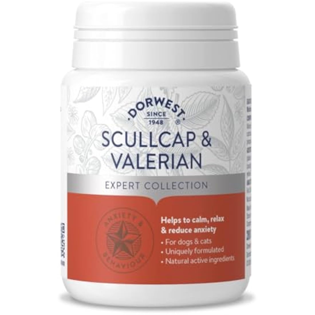 Dorwest Herbs Scullcap & Valerian Calming Tablets for Dogs & Cats, 200ct