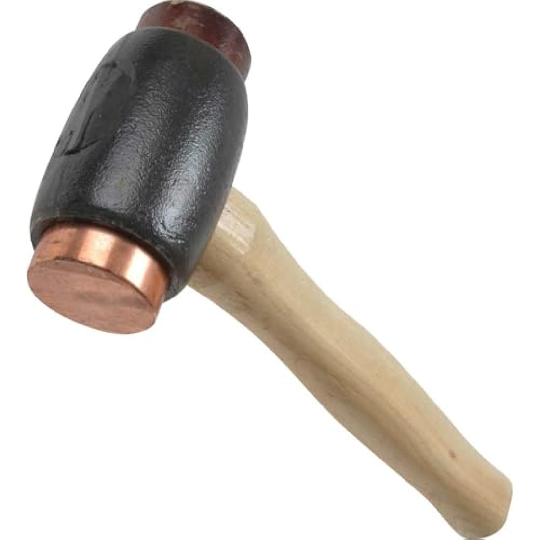 Thor Size 3 Copper and Rawhide Hammer with Polished Wooden Handle
