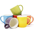 joeji's Kitchen Stoneware Coffee Mugs Set - 6 Multi-Coloured 350ml Cups