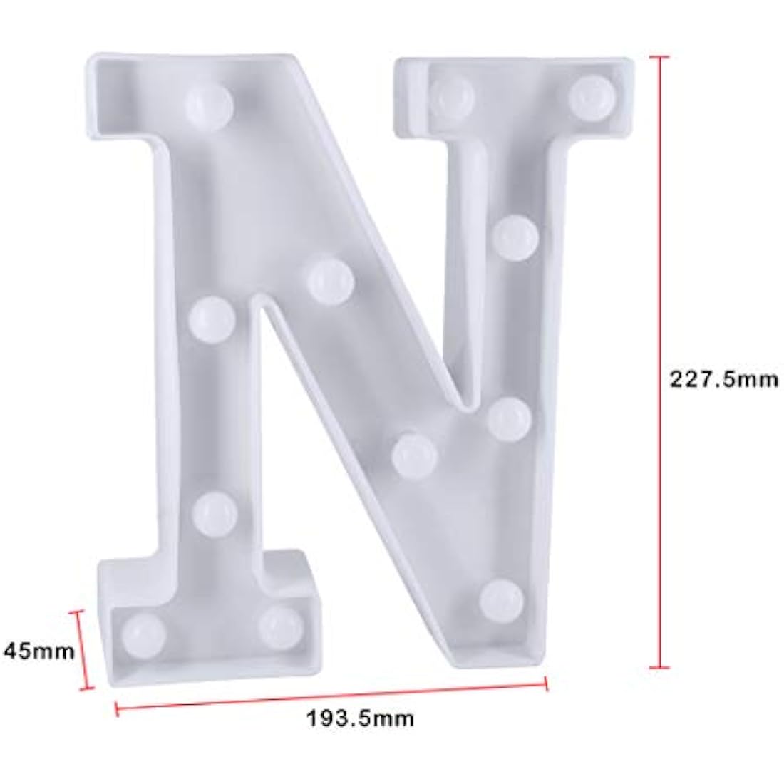 HONPHIER LED Marquee Letter Lights – Battery Operated Alphabet Sign (N)