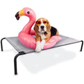 Mobiclinic Cleo Elevated Dog Bed | Cooling Outdoor Pet Cot, Grey