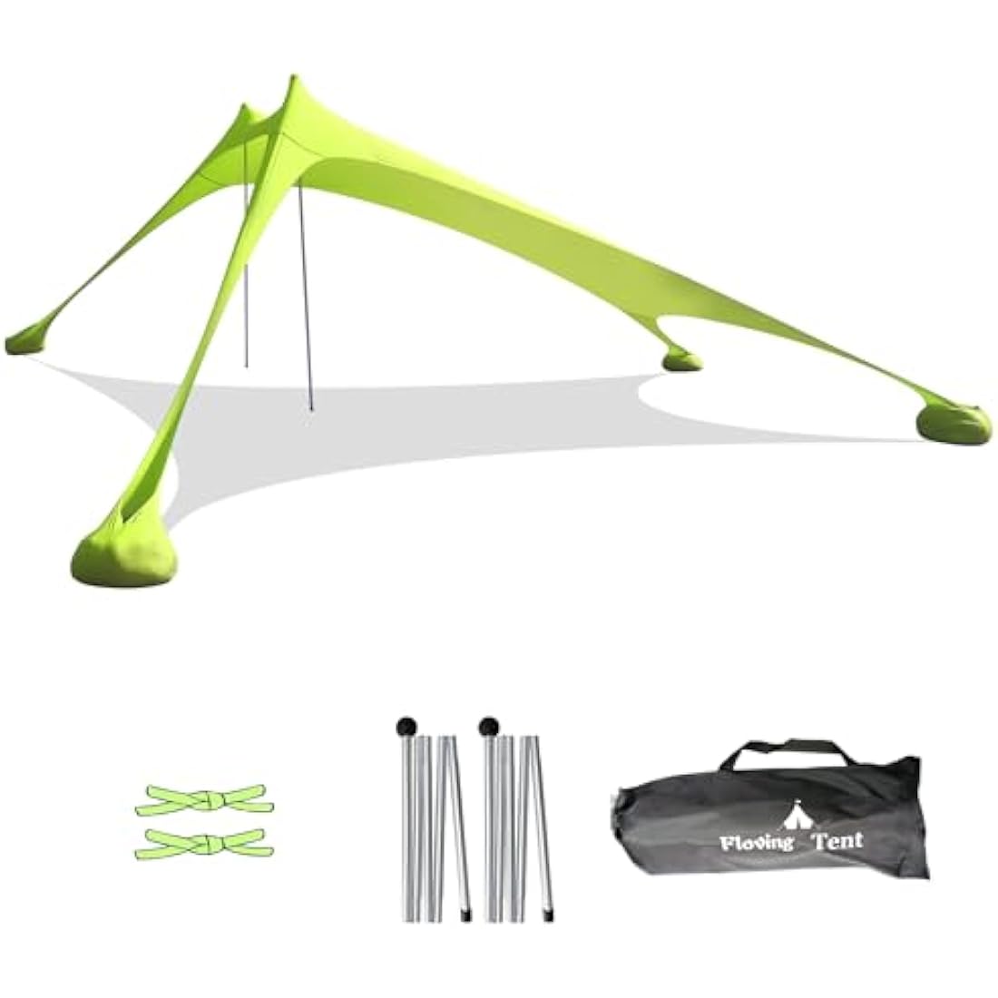 Floving Portable Beach Shade Tent – 4-5 Person UV Sun Shelter (Green)