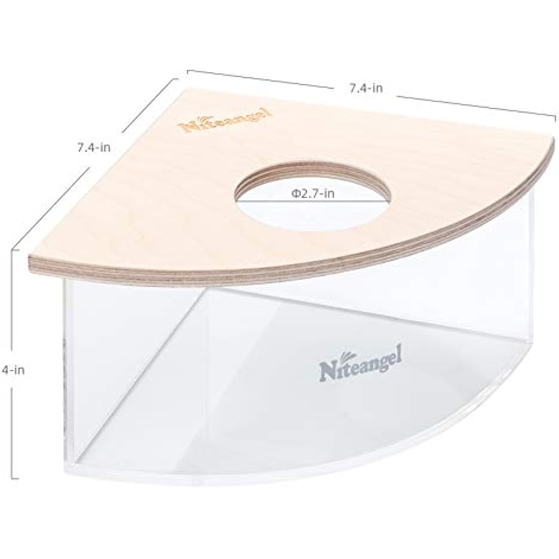 Niteangel Acrylic Hamster Sand Bath Box – Fan-Shaped Digging Container