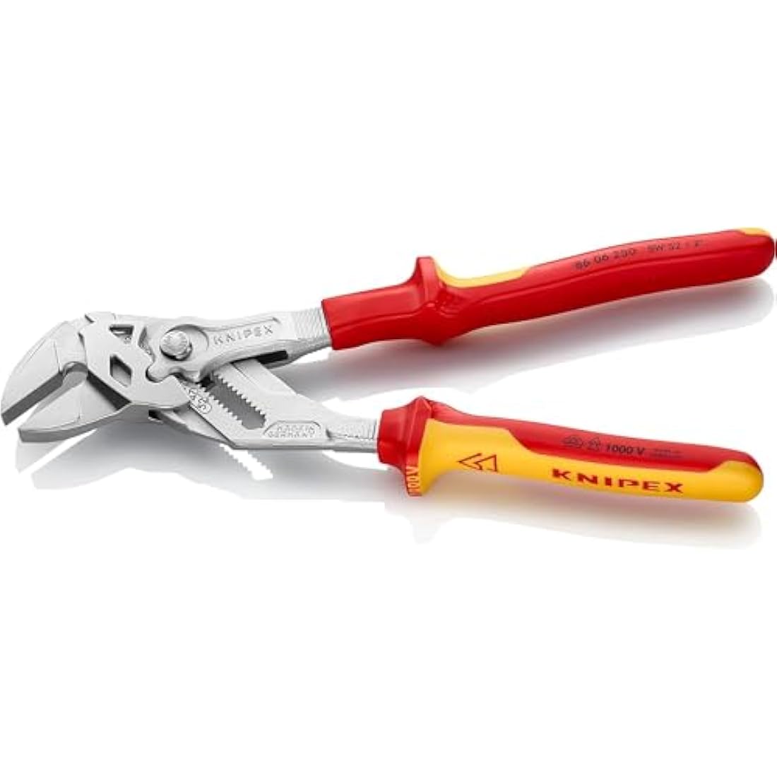 Knipex Pliers Wrench | 250mm VDE Insulated Chrome-Plated Tool