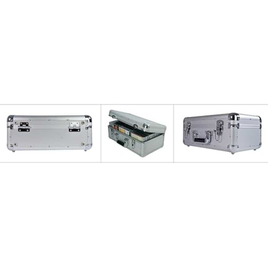 Citronic Aluminium CD Storage Case | Lockable Media Organizer - 120 CDs