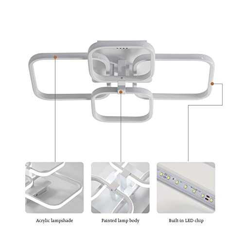 DAXGD Modern LED Ceiling Light – 60W 6500K Cool White Square Lamp