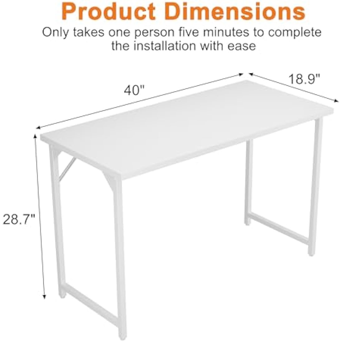 Jolof Store 100cm Computer Desk – Modern White Home Office Study Table